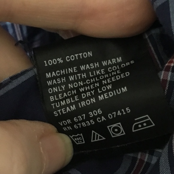 Nautica Long Sleeve Button Up Navy Blue Plaid Dress Shirt Men Size XXL EUC - Picture 7 of 8